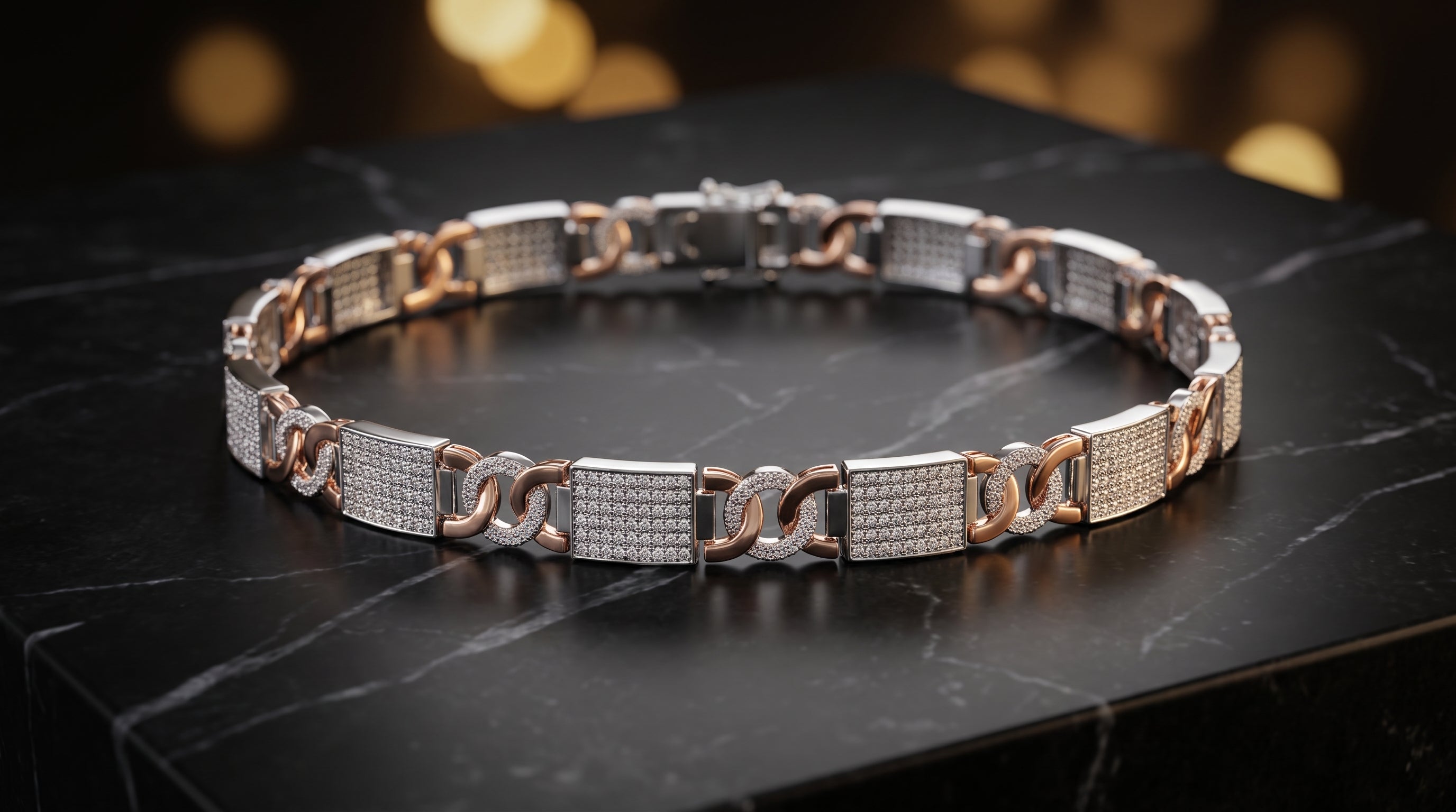 The Signature Two-Tone Link Bracelet — Handcrafted Men's Statement Piece