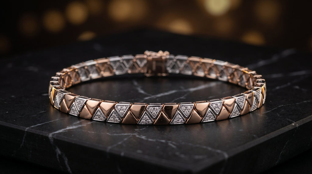 The Signature Two-Tone Link Bracelet — Handcrafted Men's Statement Piece