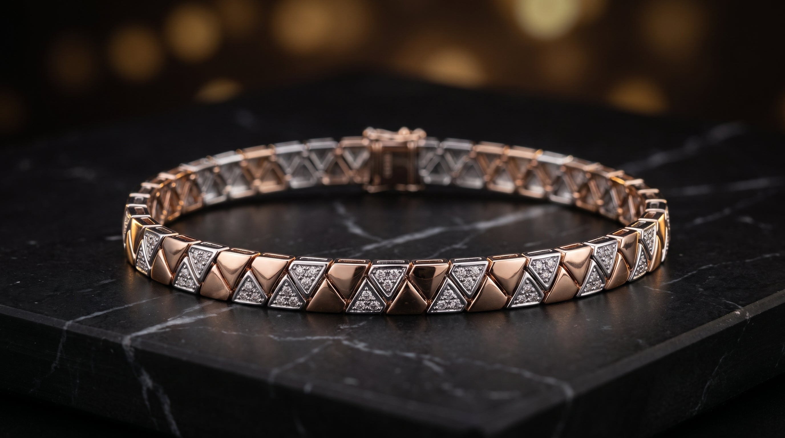 The Signature Two-Tone Link Bracelet — Handcrafted Men's Statement Piece