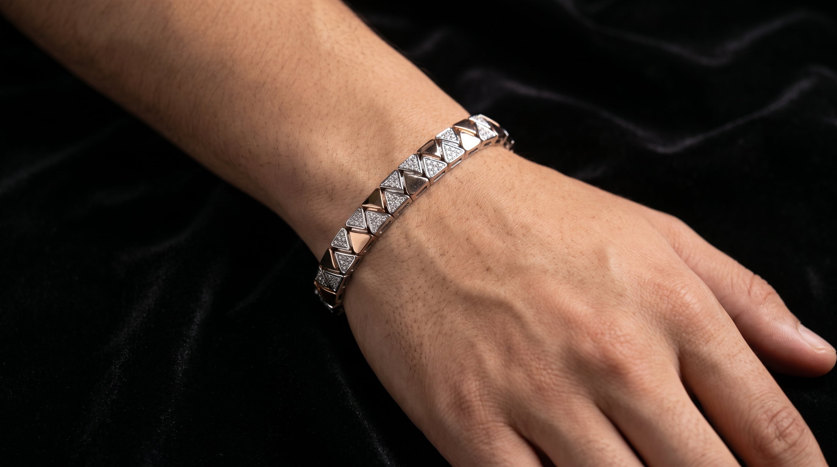The Signature Two-Tone Link Bracelet — Handcrafted Men's Statement Piece