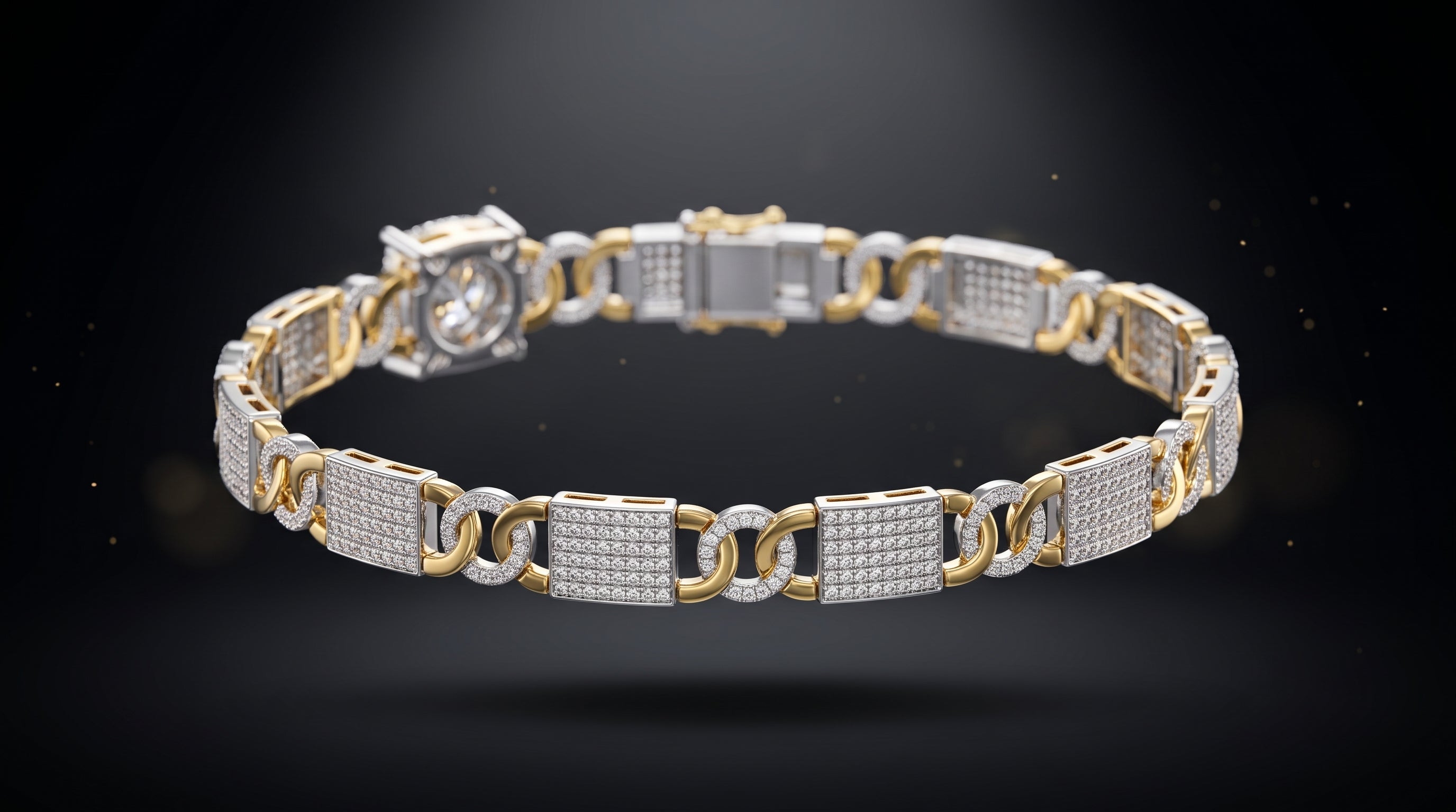 The Signature Two-Tone Link Bracelet — Handcrafted Men's Statement Piece