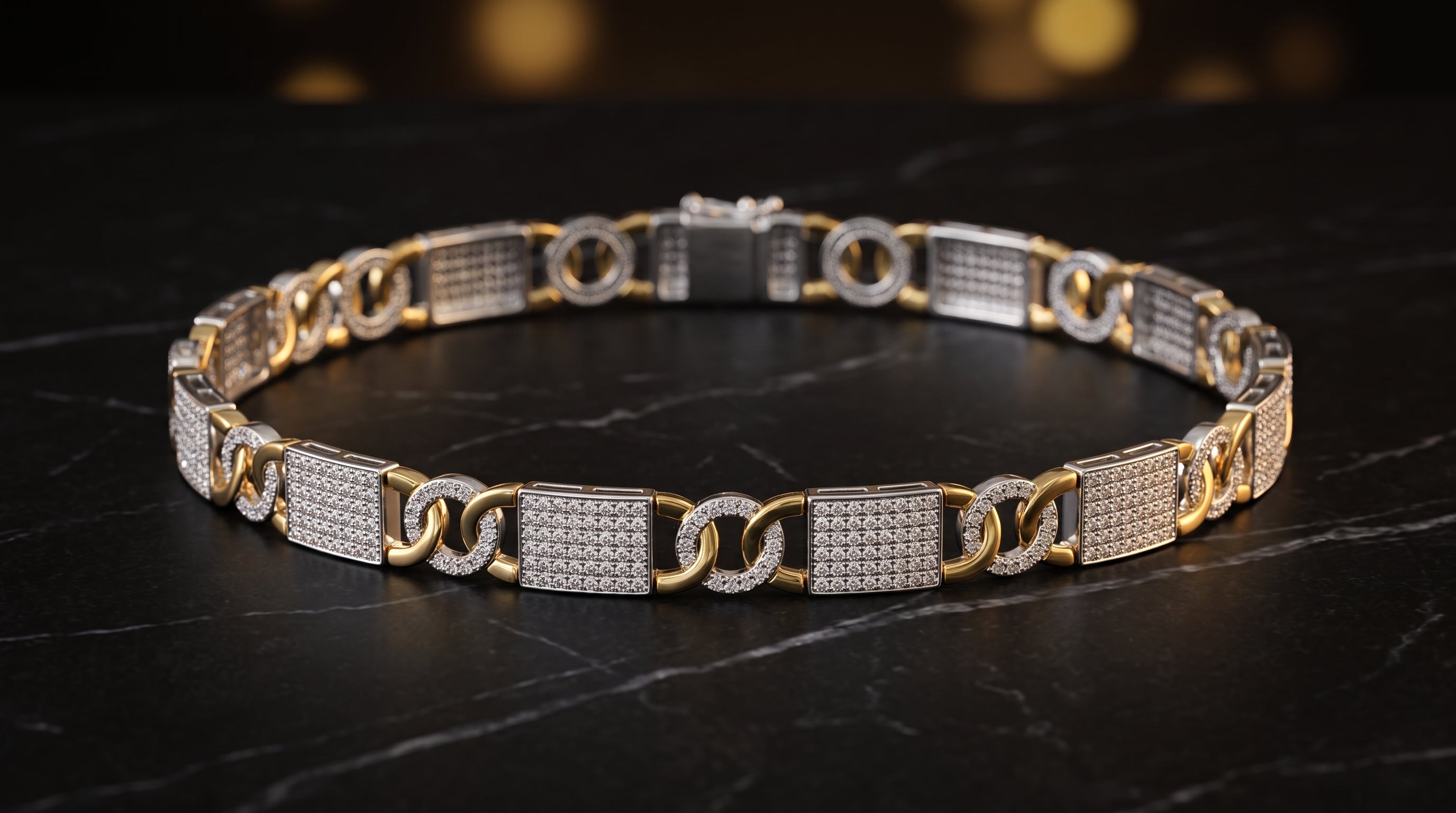 The Signature Two-Tone Link Bracelet — Handcrafted Men's Statement Piece