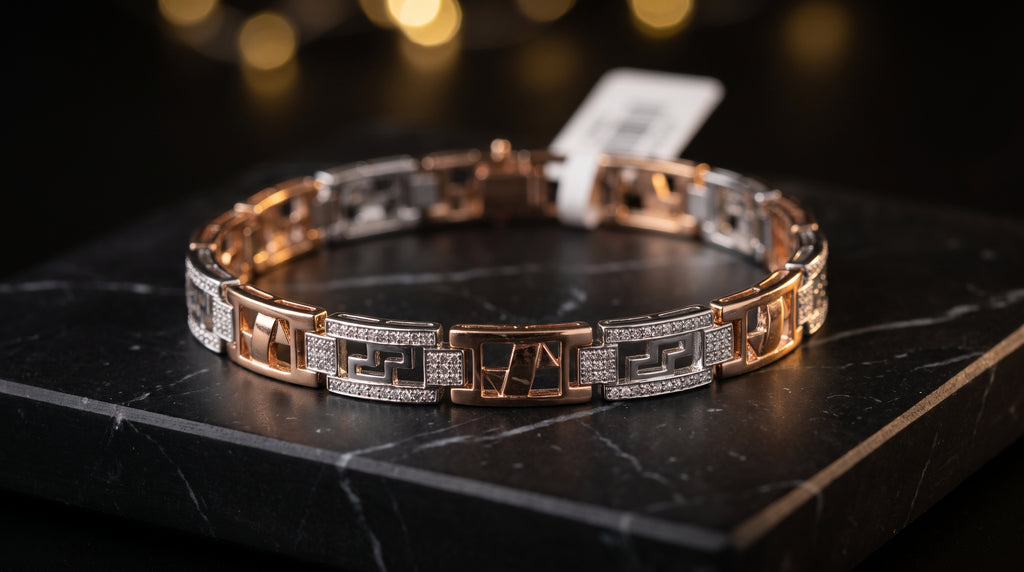 The Signature Two-Tone Link Bracelet — Handcrafted Men's Statement Piece