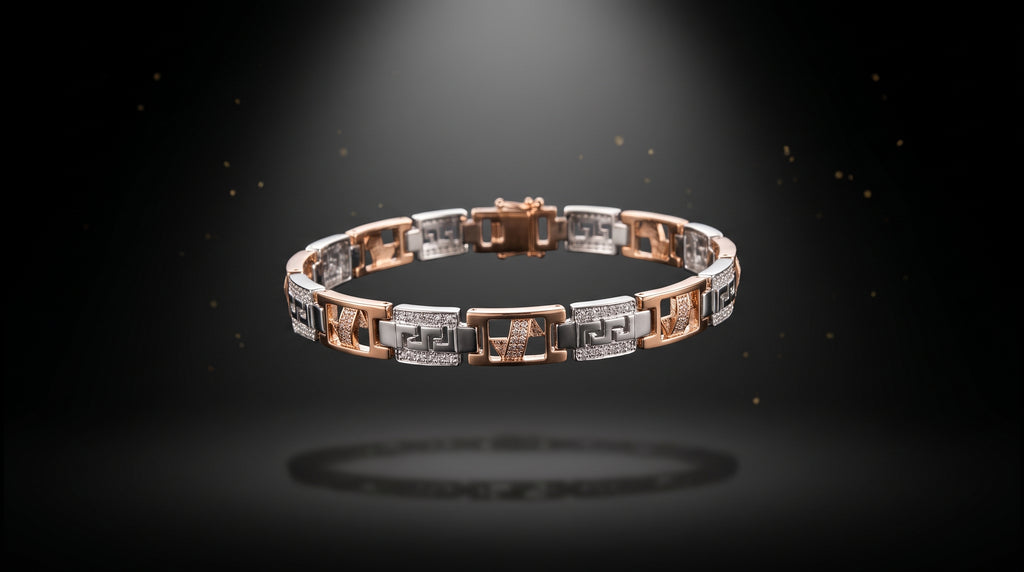 The Signature Two-Tone Link Bracelet — Handcrafted Men's Statement Piece
