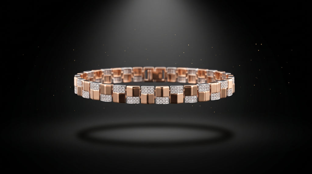 The Signature Two-Tone Link Bracelet — Handcrafted Men's Statement Piece