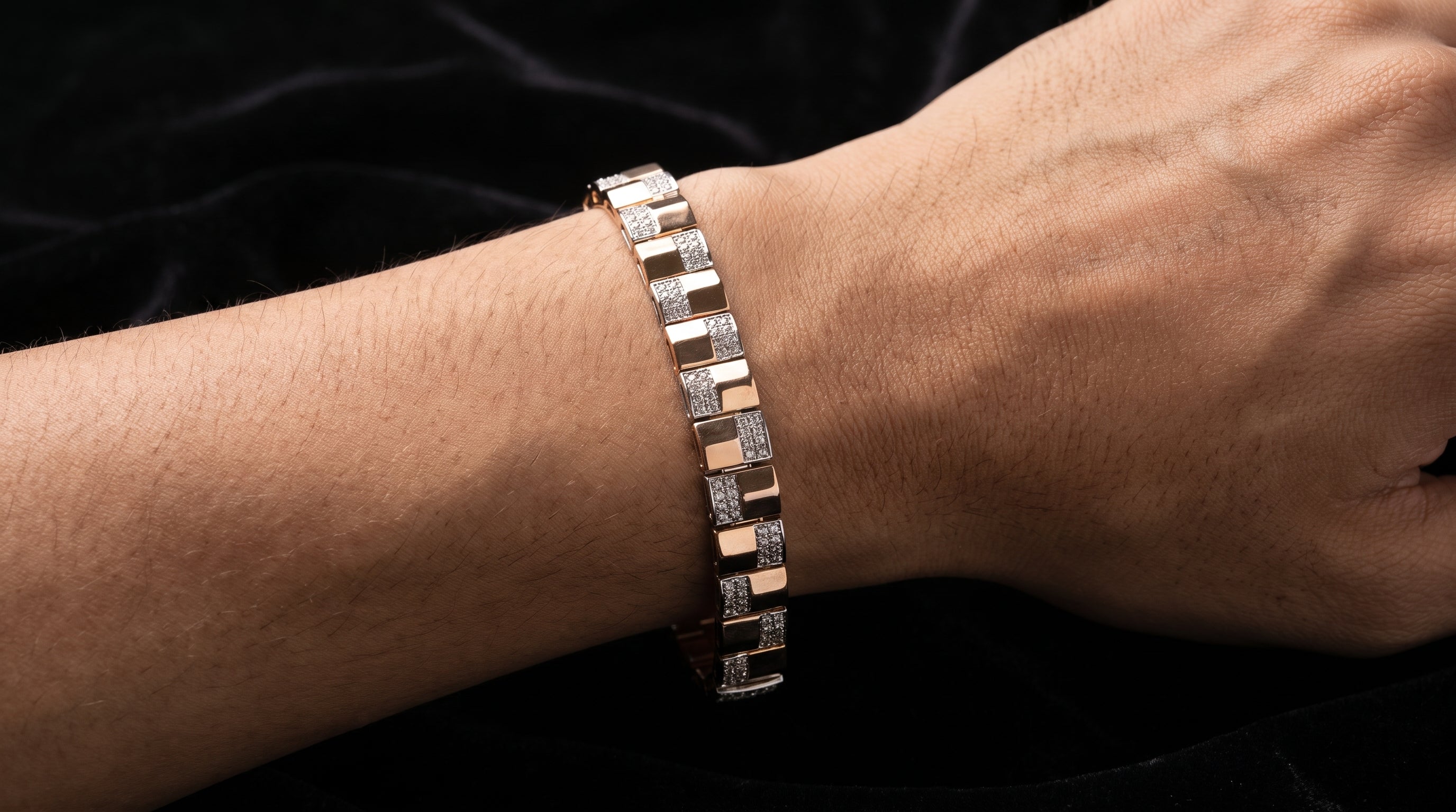 The Signature Two-Tone Link Bracelet — Handcrafted Men's Statement Piece