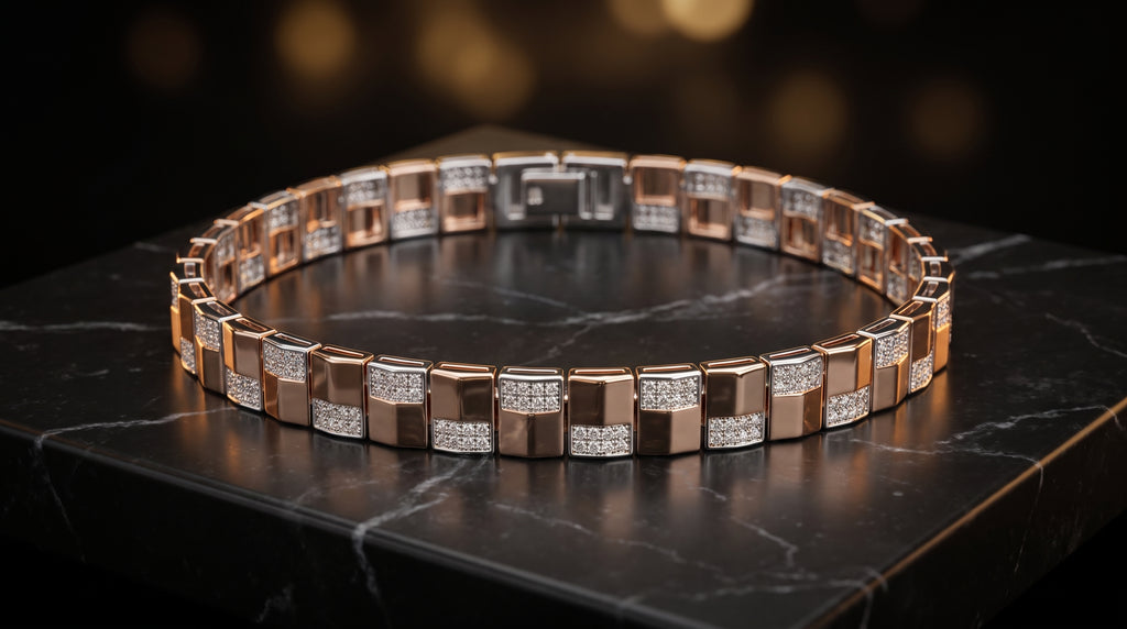 The Signature Two-Tone Link Bracelet — Handcrafted Men's Statement Piece