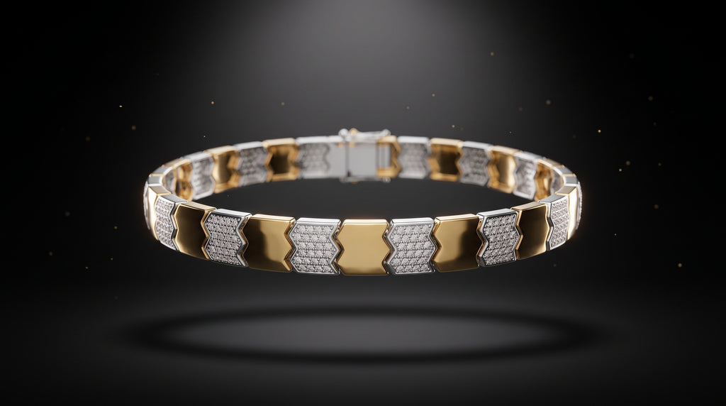 The Signature Two-Tone Link Bracelet — Handcrafted Men's Statement Piece