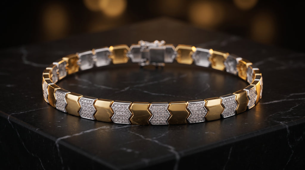 The Signature Two-Tone Link Bracelet — Handcrafted Men's Statement Piece
