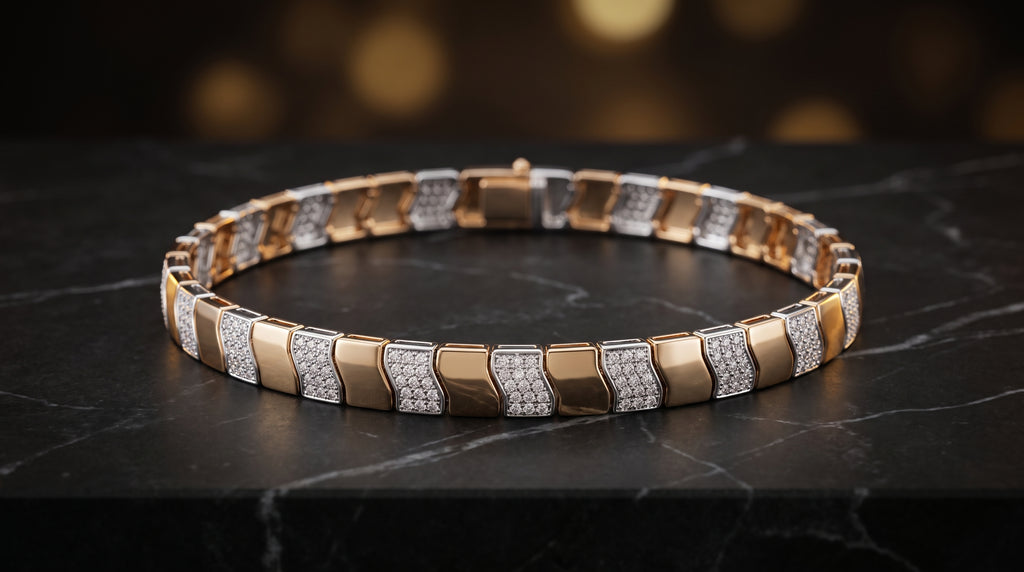 The Signature Two-Tone Link Bracelet — Handcrafted Men's Statement Piece