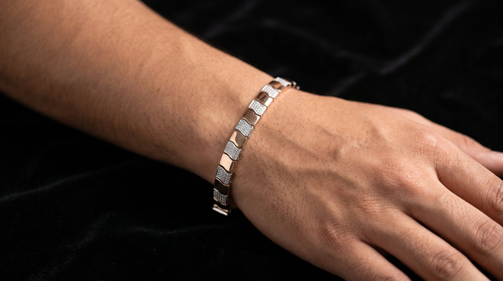 The Signature Two-Tone Link Bracelet — Handcrafted Men's Statement Piece