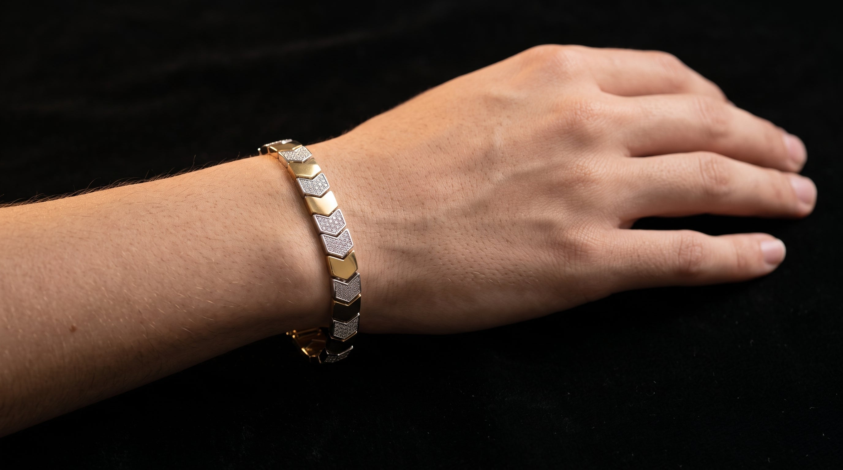 The Signature Two-Tone Link Bracelet — Handcrafted Men's Statement Piece