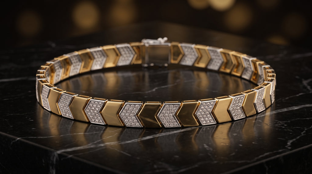 The Signature Two-Tone Link Bracelet — Handcrafted Men's Statement Piece