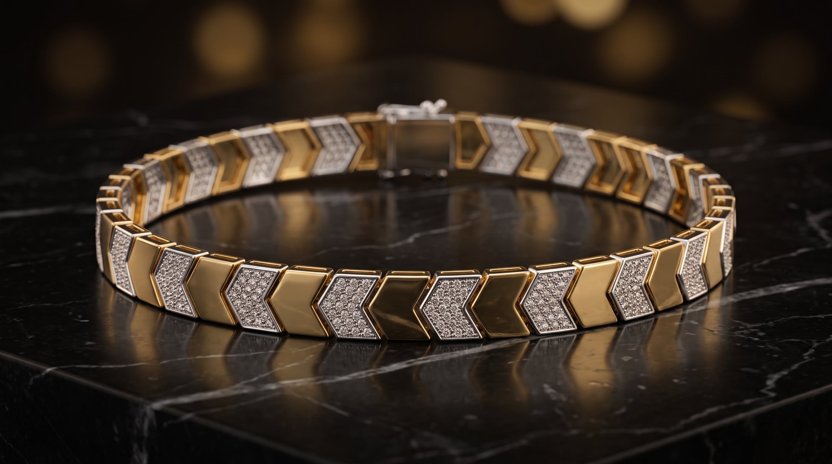 The Signature Two-Tone Link Bracelet — Handcrafted Men's Statement Piece