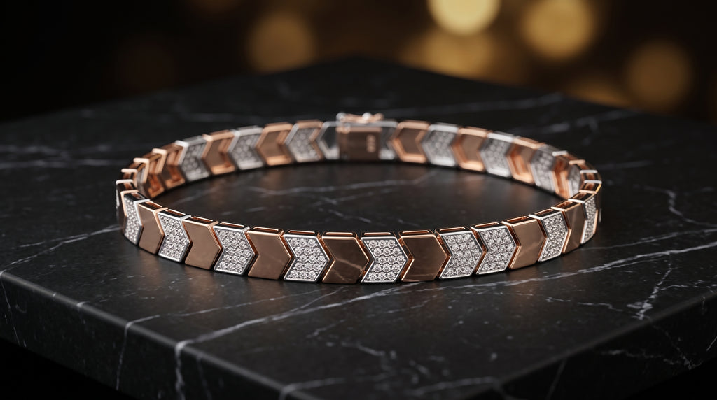 The Signature Two-Tone Link Bracelet — Handcrafted Men's Statement Piece