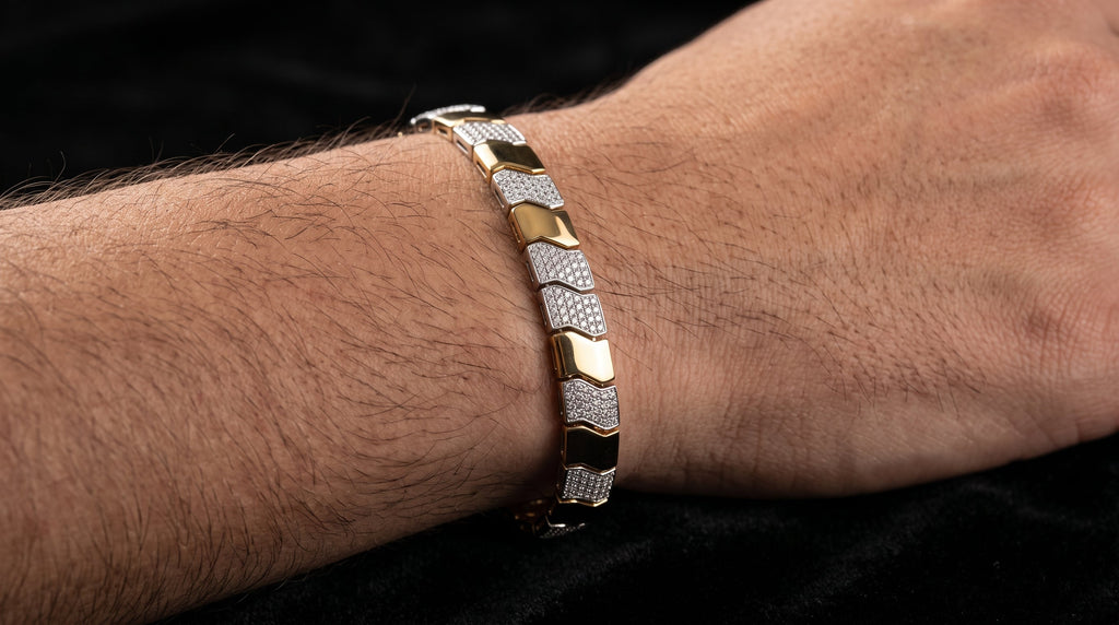 The Signature Two-Tone Link Bracelet — Handcrafted Men's Statement Piece
