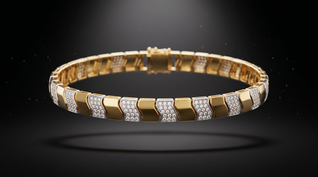 The Signature Two-Tone Link Bracelet — Handcrafted Men's Statement Piece