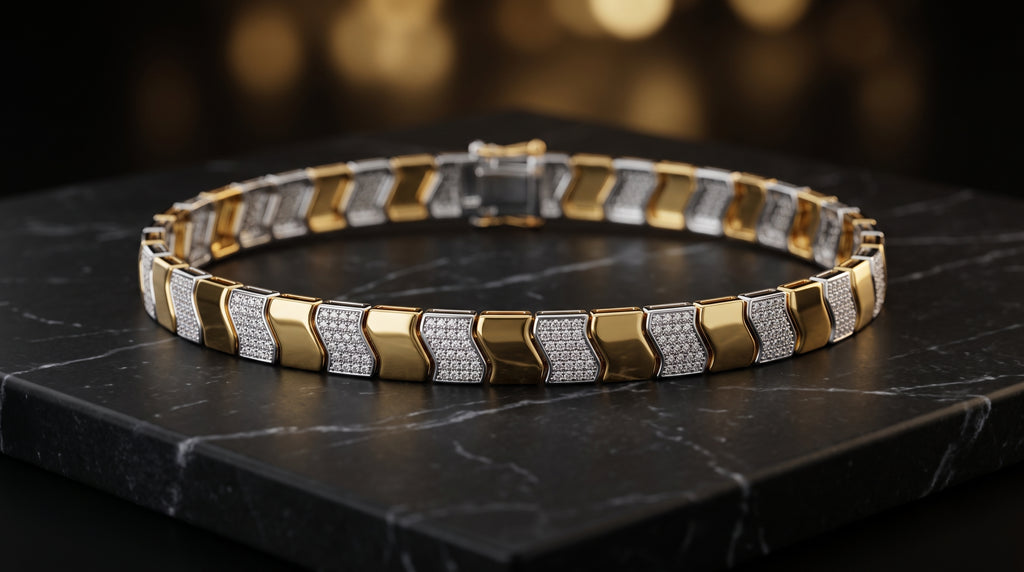 The Signature Two-Tone Link Bracelet — Handcrafted Men's Statement Piece