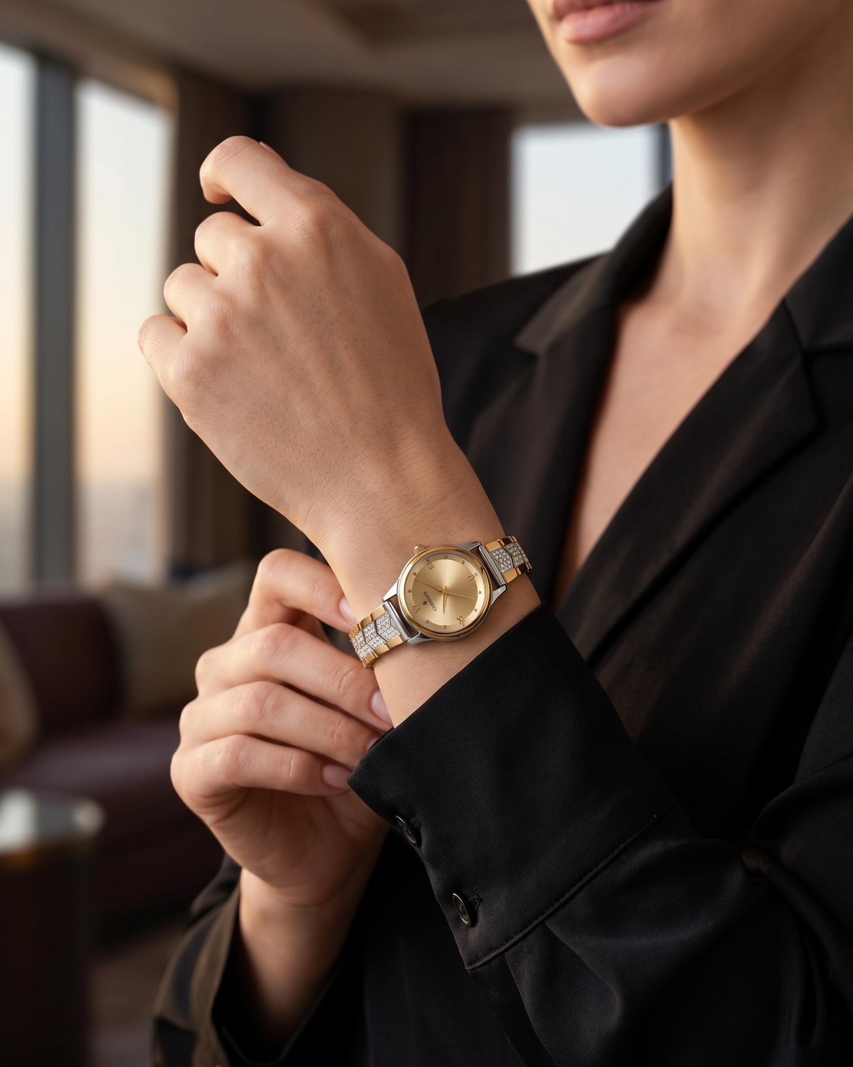 Premium Fancy Watch for Women – Dual Tone Finish