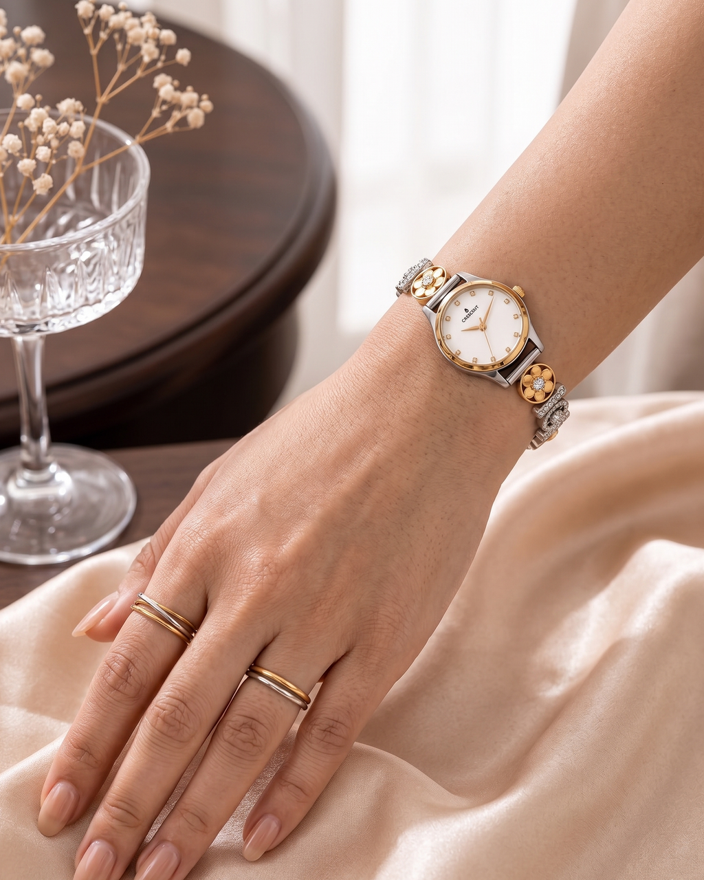 Premium Fancy Watch for Women – Dual Tone Finish
