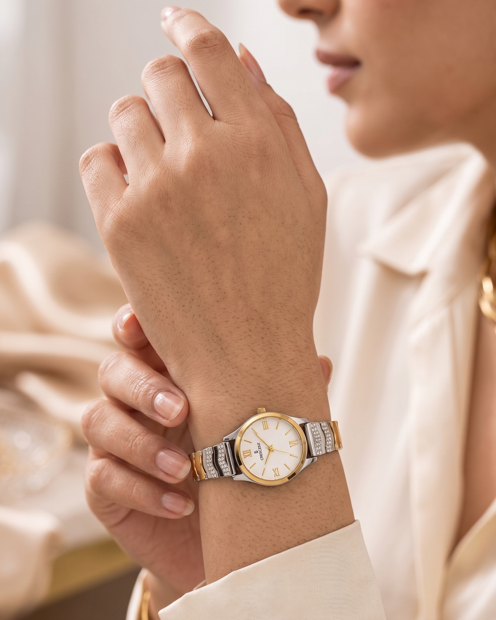 Premium Fancy Watch for Women – Dual Tone Finish