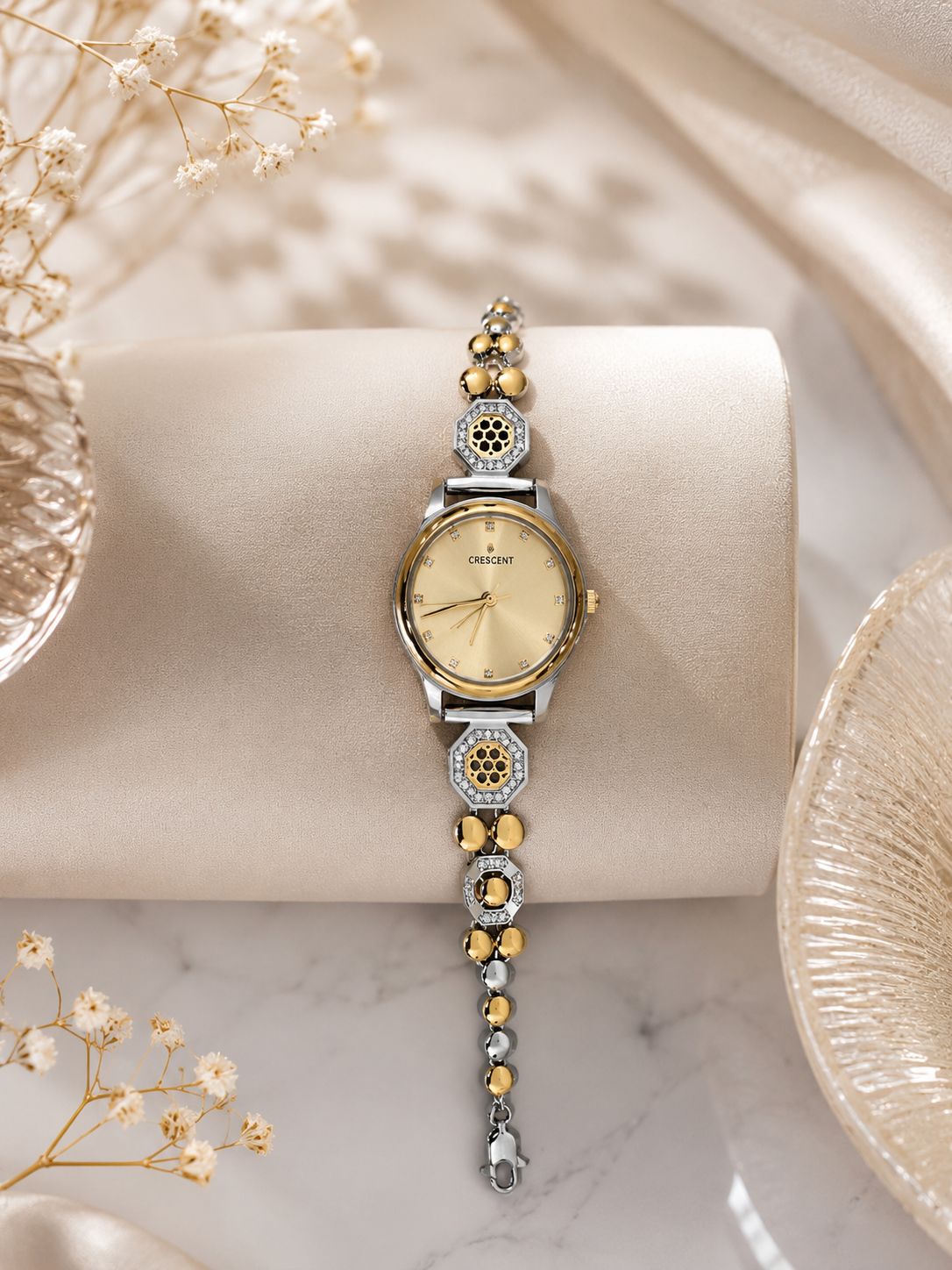 Premium Fancy Watch for Women – Dual Tone Finish