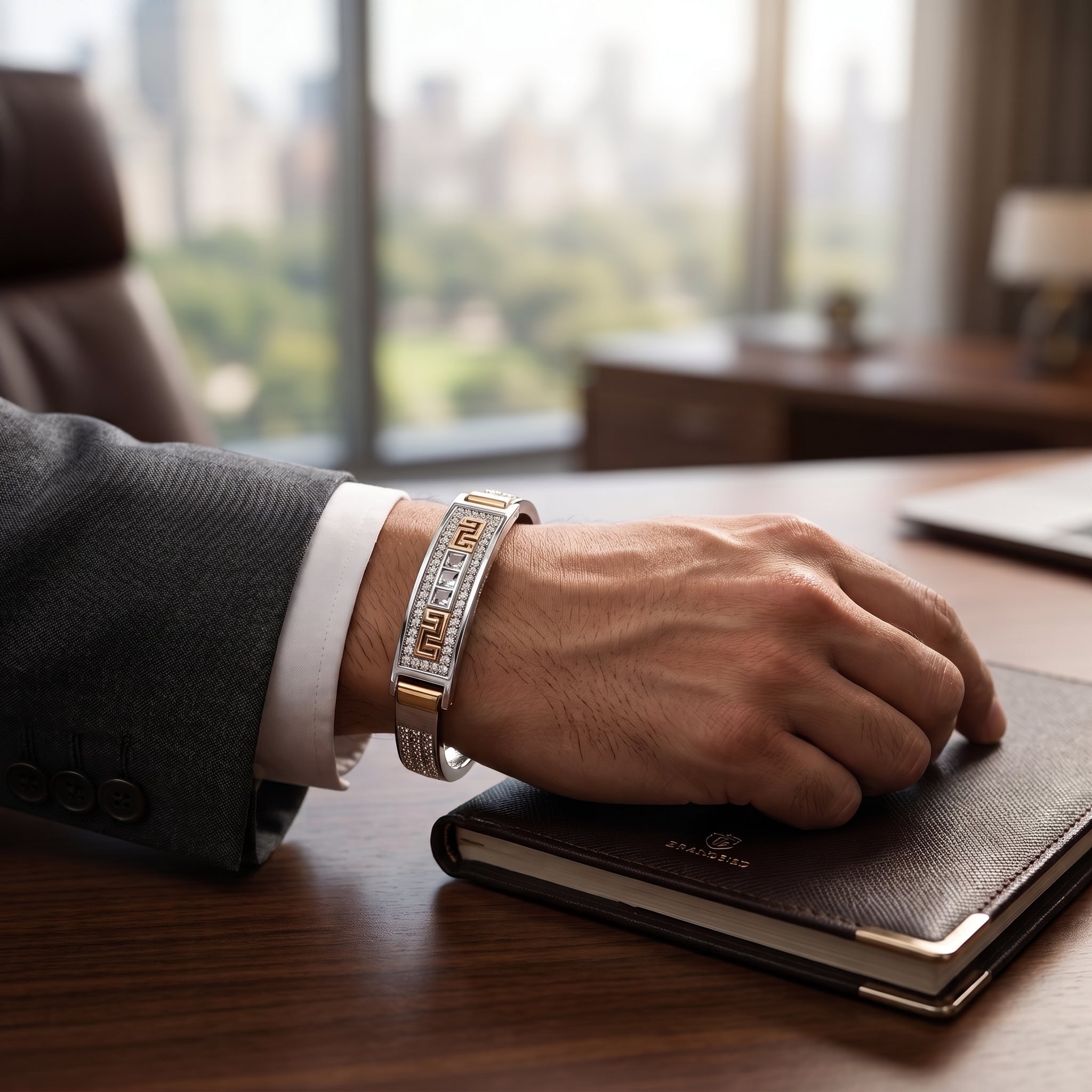 Men's Kada Bracelet | Jwelisha  | Gold & Silver Finish, Openable Lock
