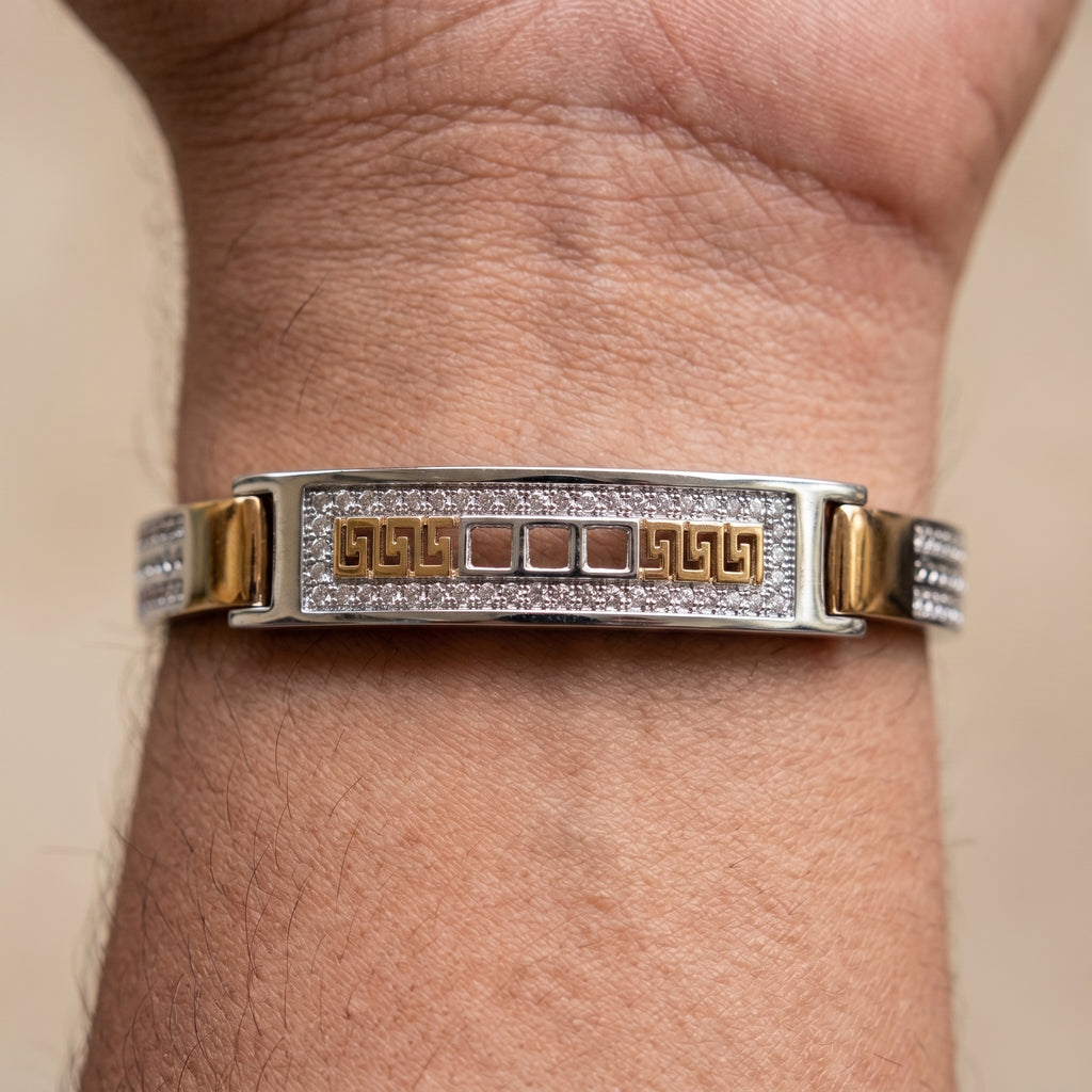 Men's Kada Bracelet | Jwelisha  | Gold & Silver Finish, Openable Lock