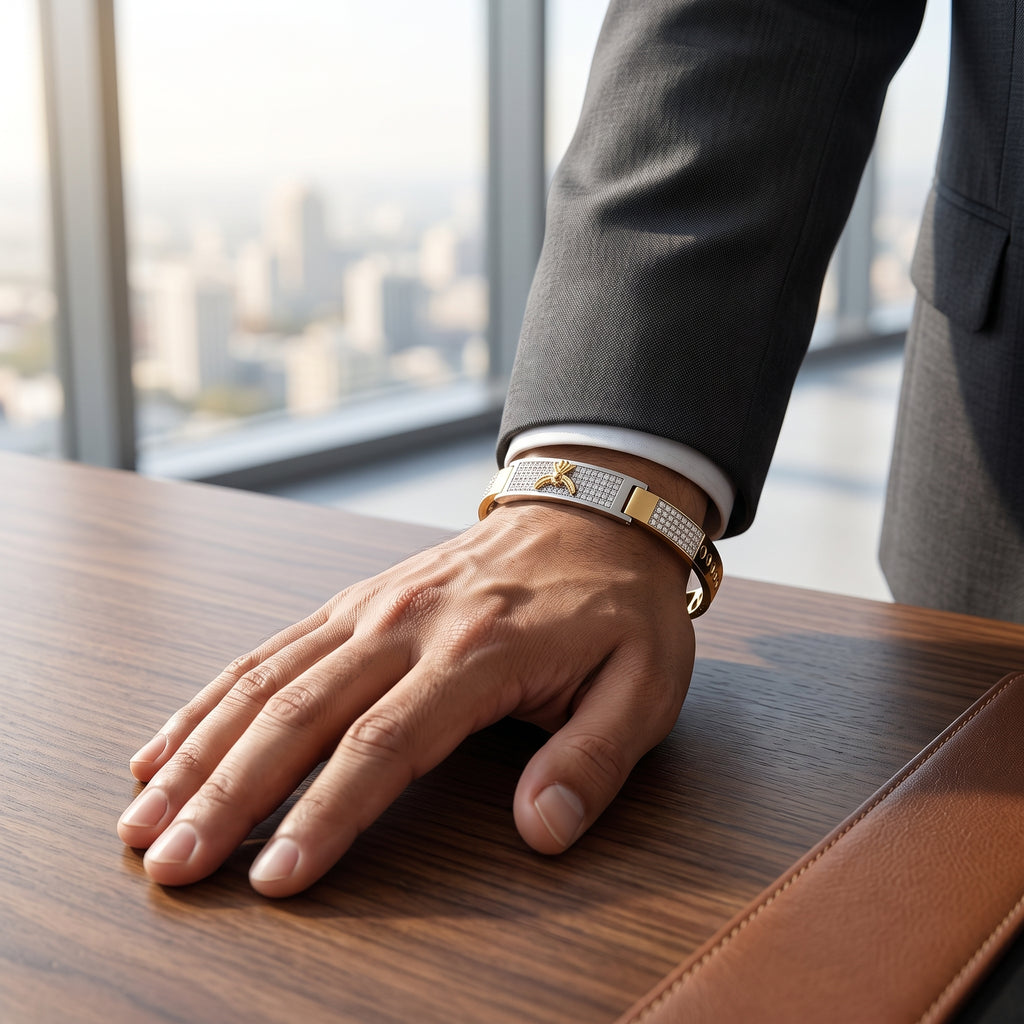 Men's Kada Bracelet | Jwelisha  | Gold & Silver Finish, Openable Lock