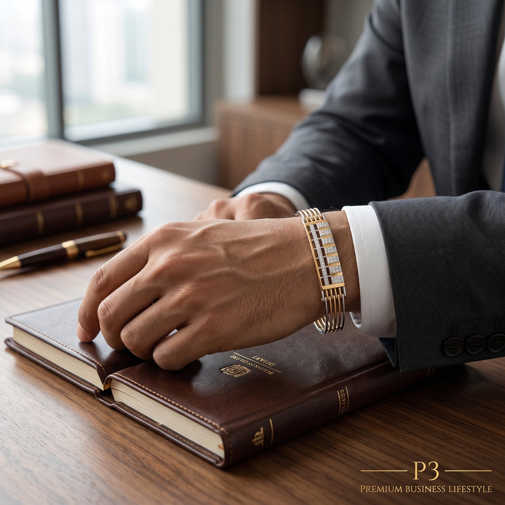 Men's Kada Bracelet | Jwelisha  | Gold & Silver Finish, Openable Lock