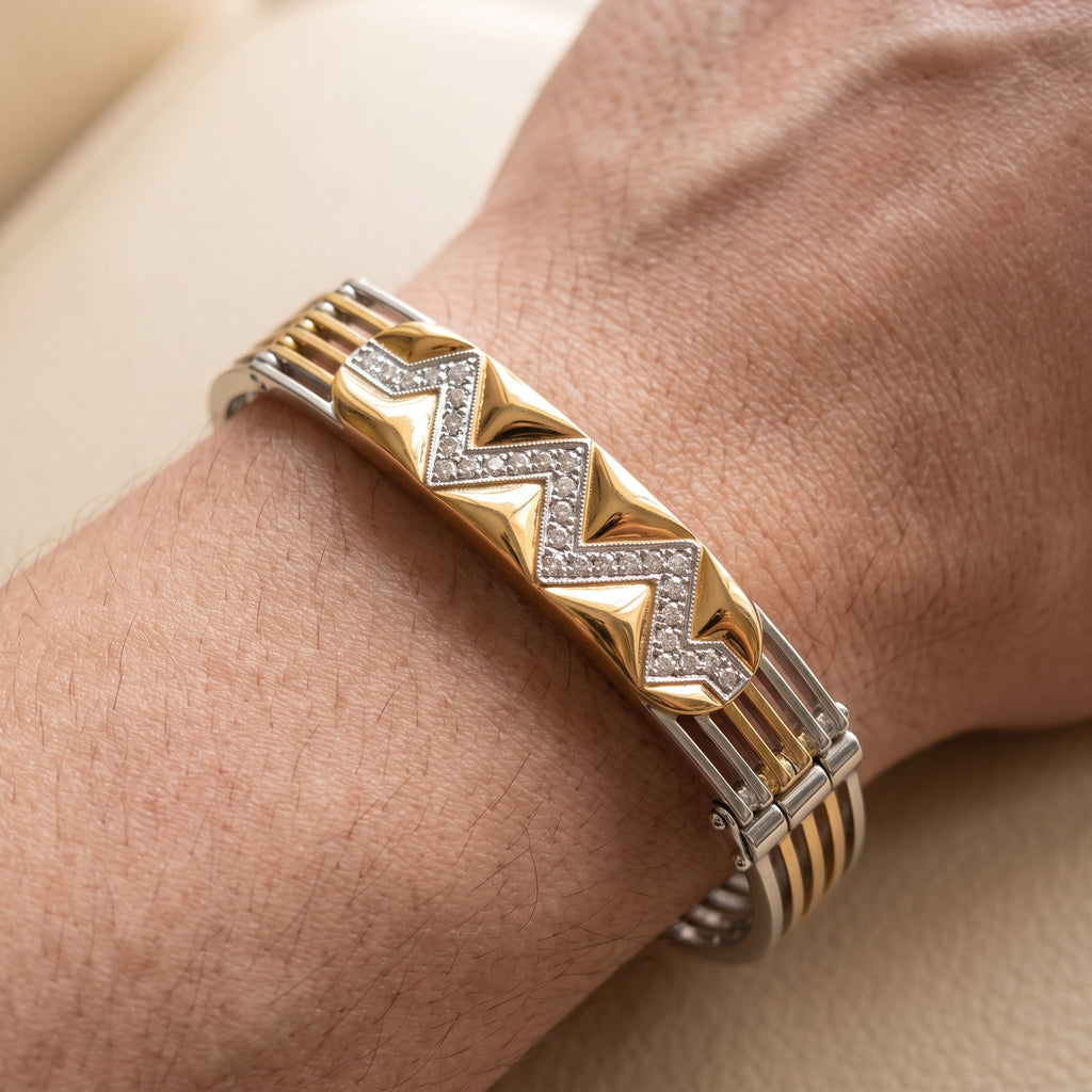 Men's Kada Bracelet | Jwelisha  | Gold & Silver Finish, Openable Lock