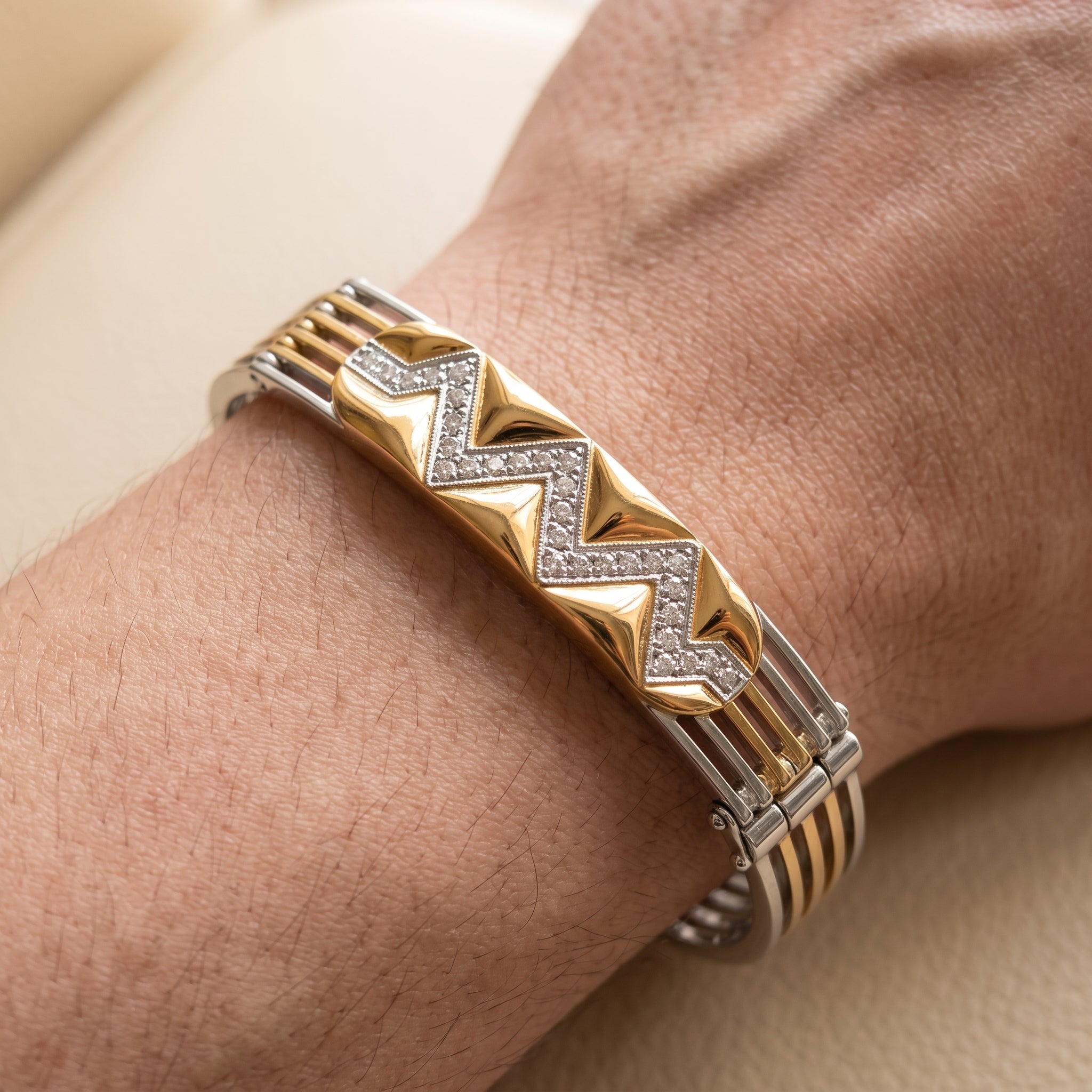 Men's Kada Bracelet | Jwelisha  | Gold & Silver Finish, Openable Lock
