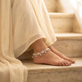 Handcrafted Anklet Pair with Ghungroo – Silver Finish