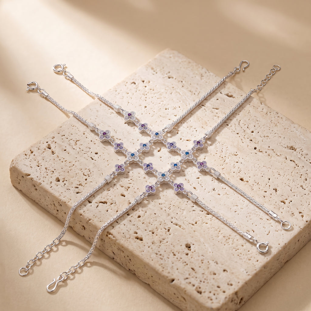 Handcrafted Anklet Pair with Ghungroo – Silver Finish