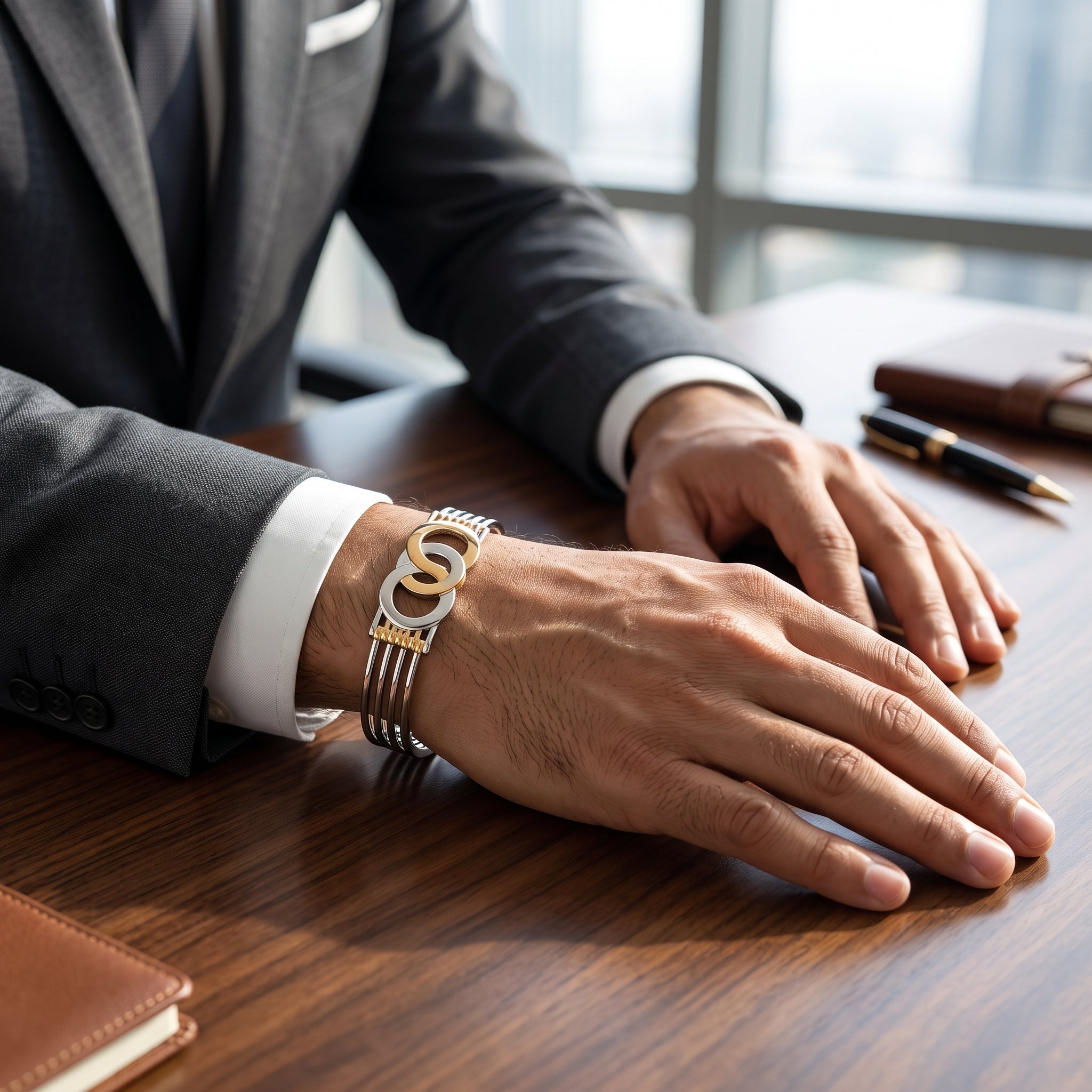 Men's Kada Bracelet | Jwelisha  | Gold & Silver Finish, Openable Lock