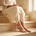 Handcrafted Anklet Pair with Ghungroo – Silver Finish