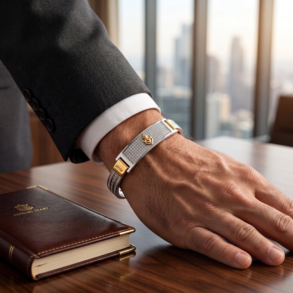 Men's Kada Bracelet | Jwelisha  | Gold & Silver Finish, Openable Lock