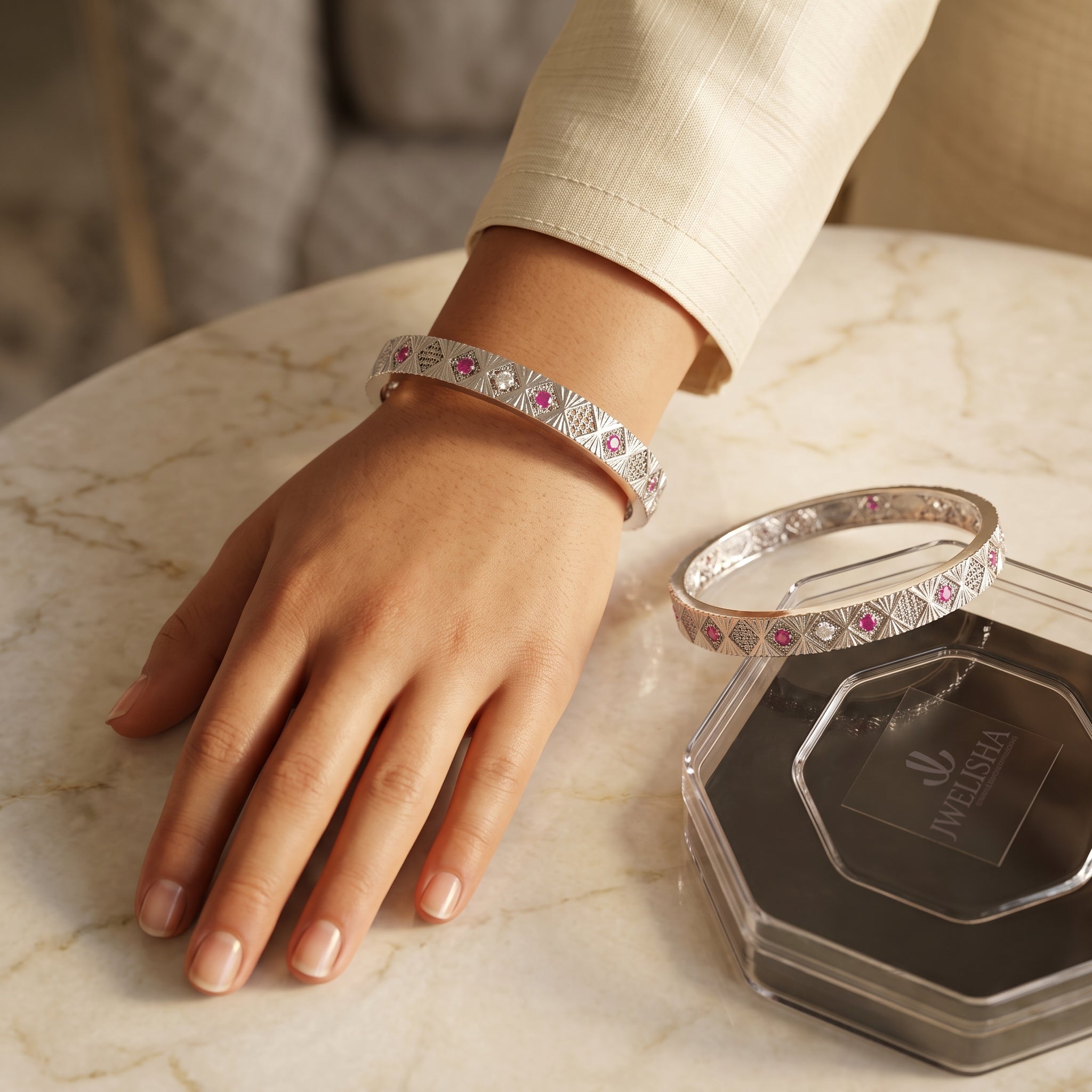 Jwelisha Kids Kada – Premium Stone-Studded Bangle for Girls