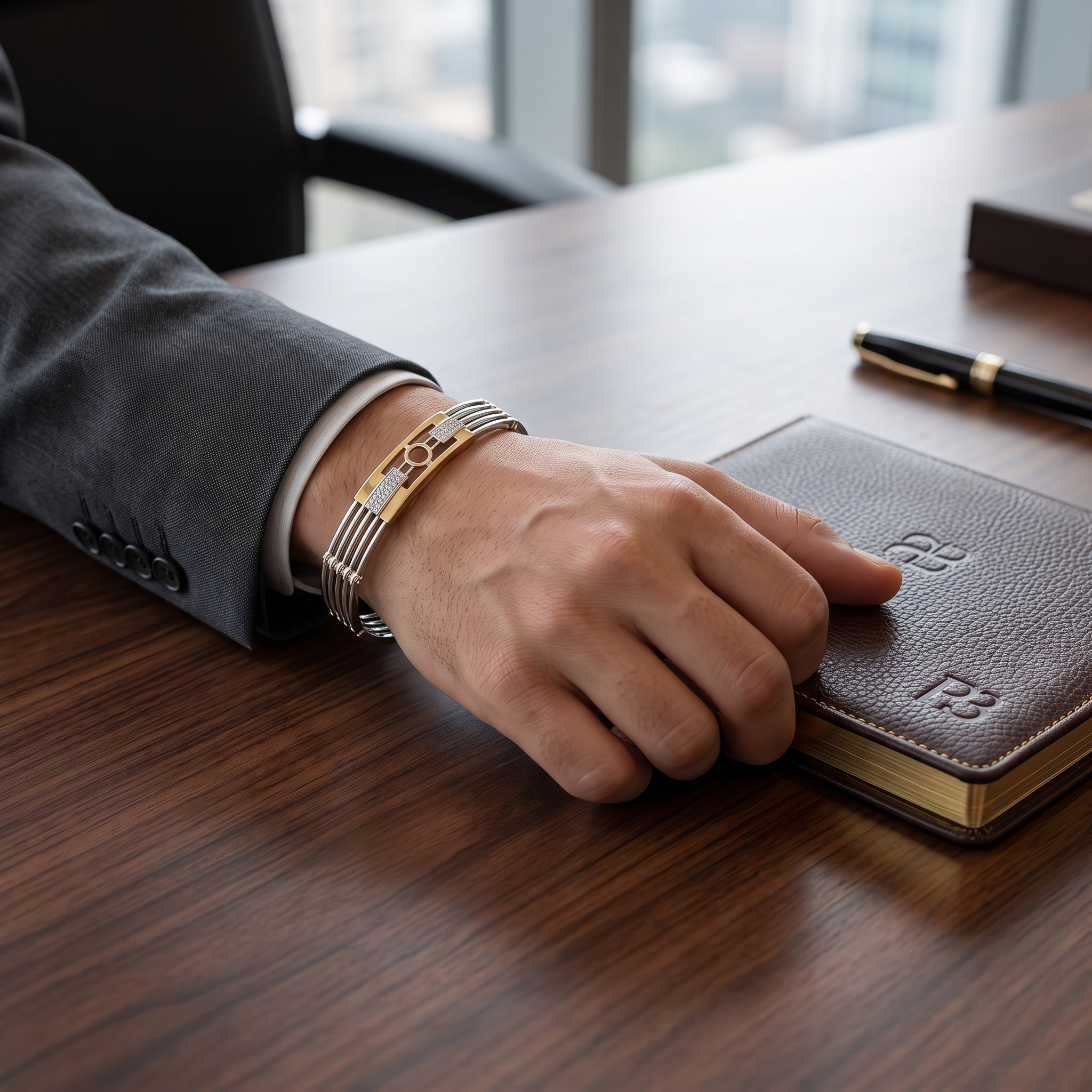 Men's Kada Bracelet | Jwelisha  | Gold & Silver Finish, Openable Lock