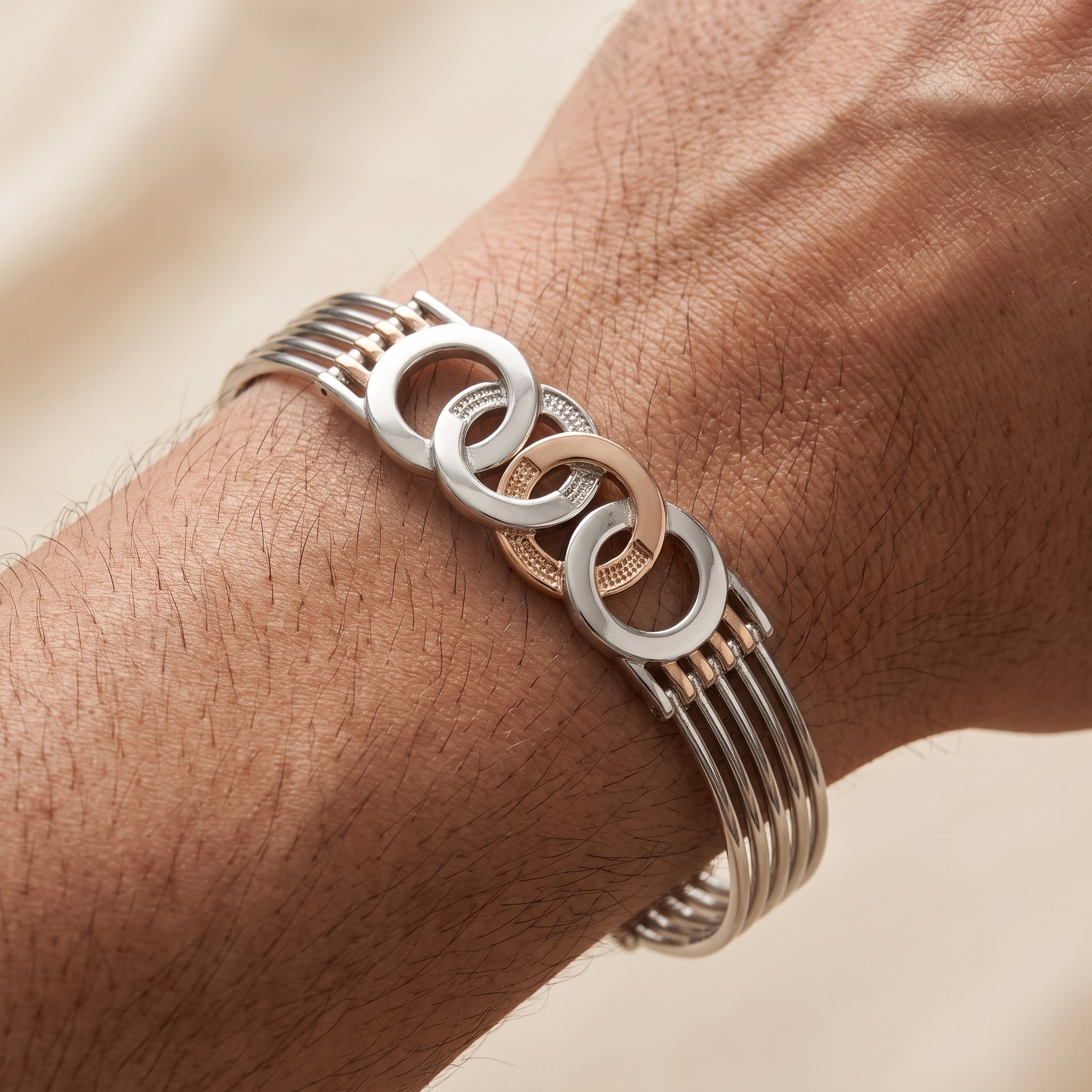 Men's Kada Bracelet | Jwelisha  | Gold & Silver Finish, Openable Lock