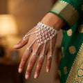 Traditional Hathphool Bracelet with Chain & Rings