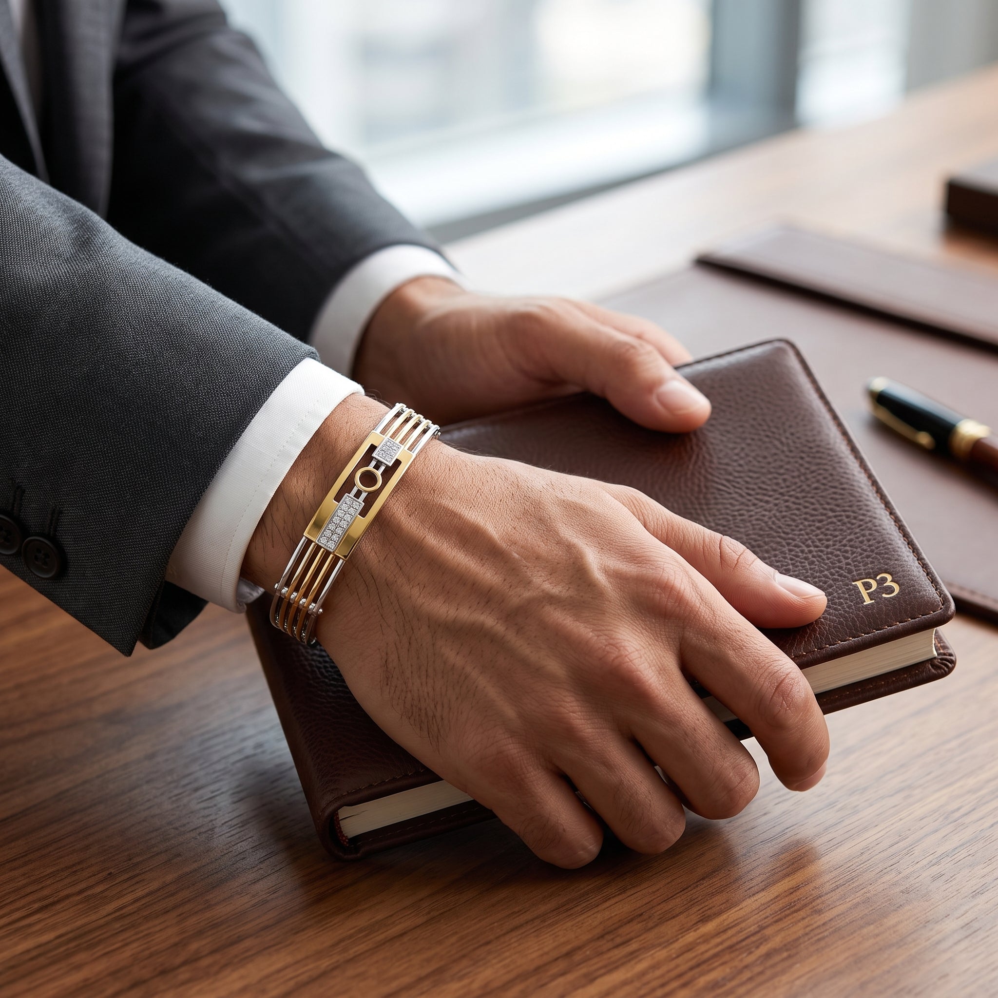 Men's Kada Bracelet | Jwelisha  | Gold & Silver Finish, Openable Lock