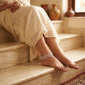 Handcrafted Anklet Pair with Ghungroo – Silver Finish