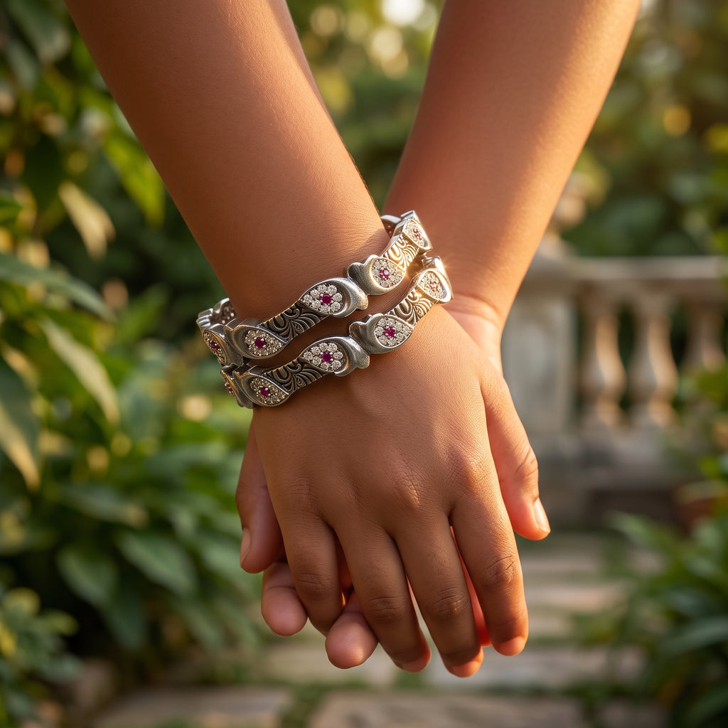 Jwelisha Kids Kada – Premium Stone-Studded Bangle for Girls