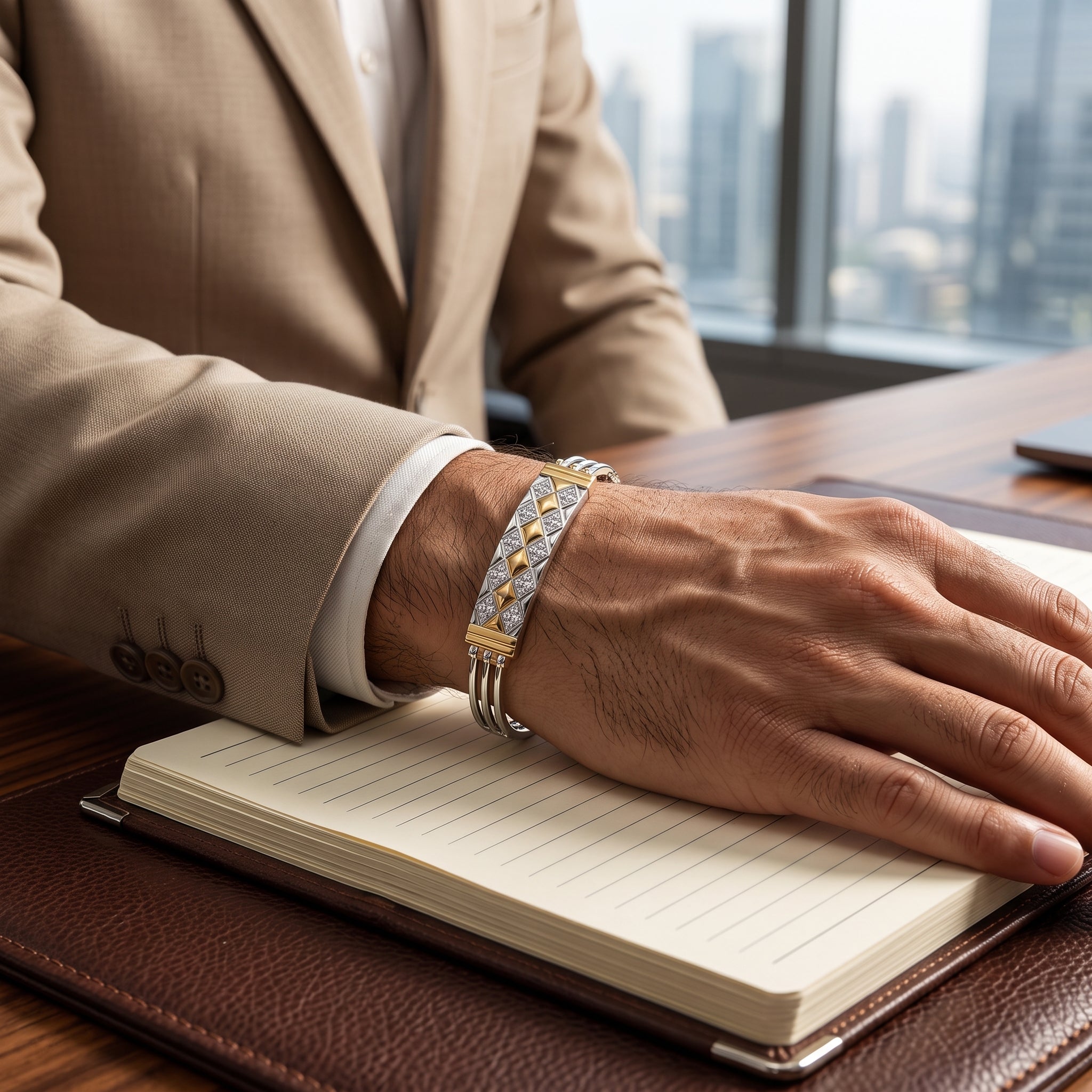 Men's Kada Bracelet | Jwelisha  | Gold & Silver Finish, Openable Lock