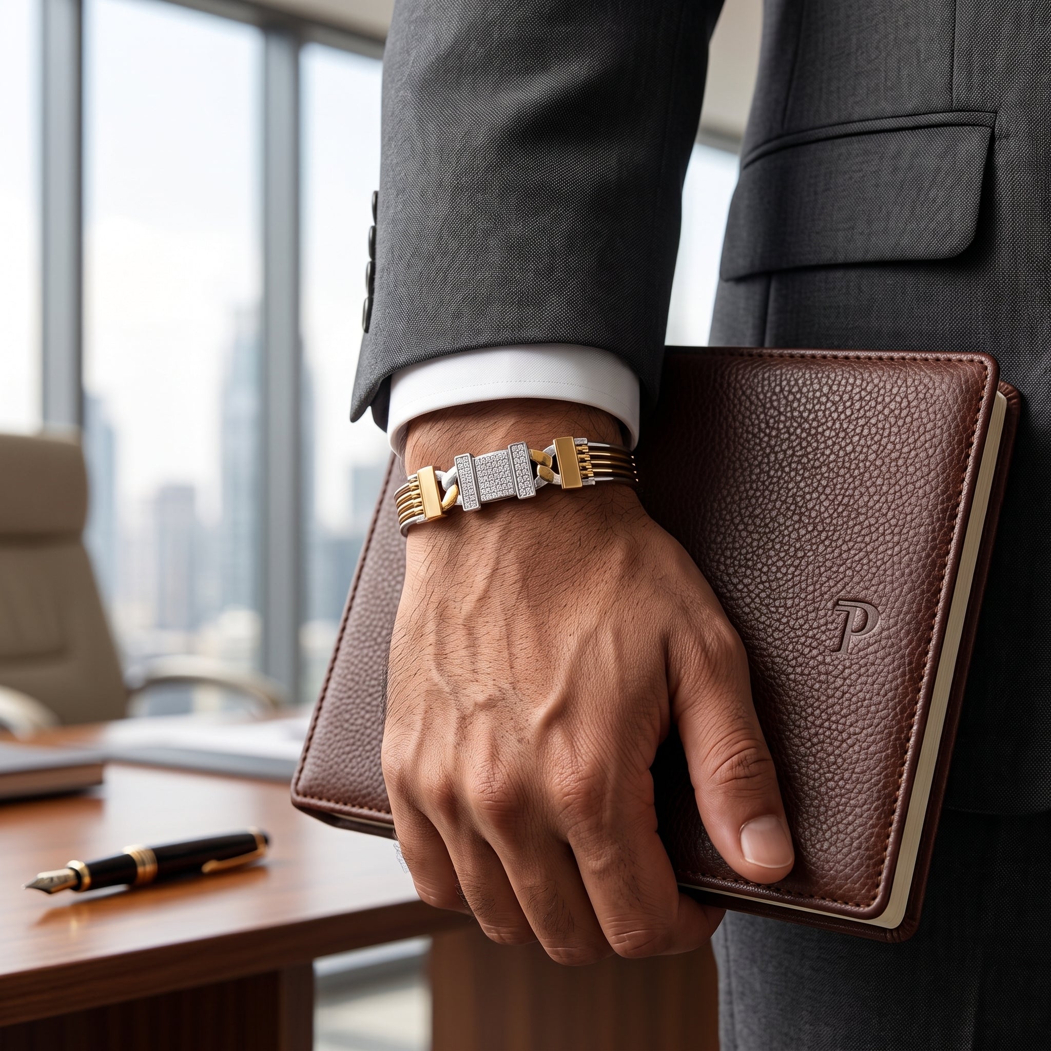 Men's Kada Bracelet | Jwelisha  | Gold & Silver Finish, Openable Lock