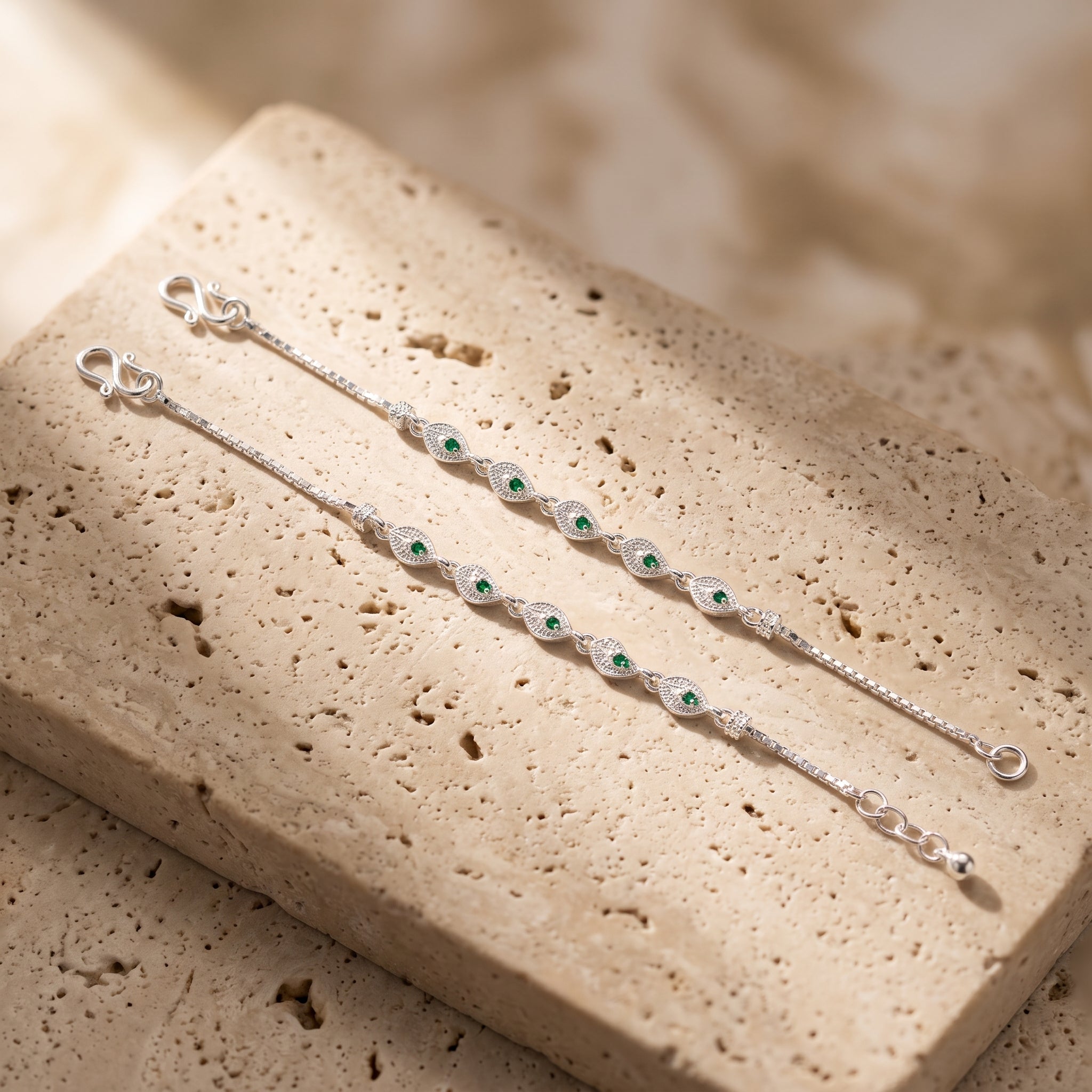 Handcrafted Anklet Pair with Ghungroo – Silver Finish