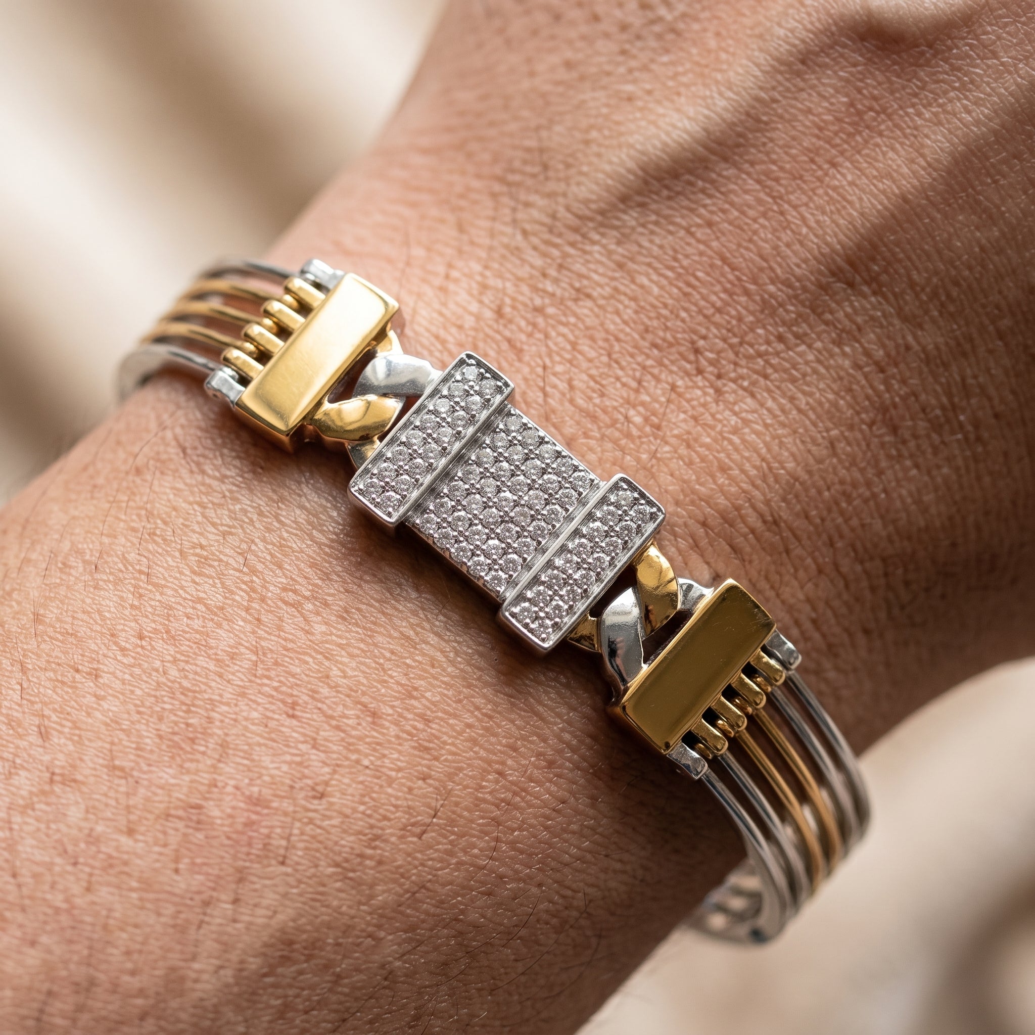 Men's Kada Bracelet | Jwelisha  | Gold & Silver Finish, Openable Lock