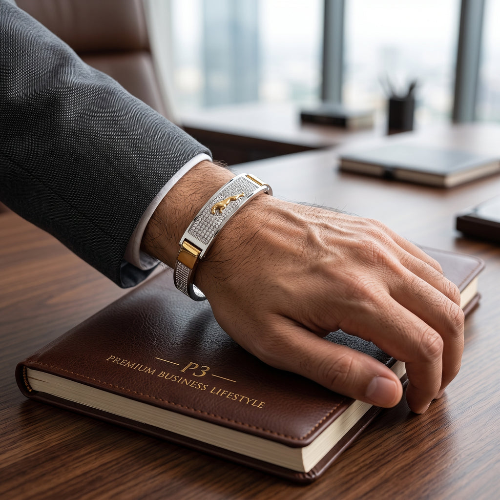 Men's Kada Bracelet | Jwelisha  | Gold & Silver Finish, Openable Lock