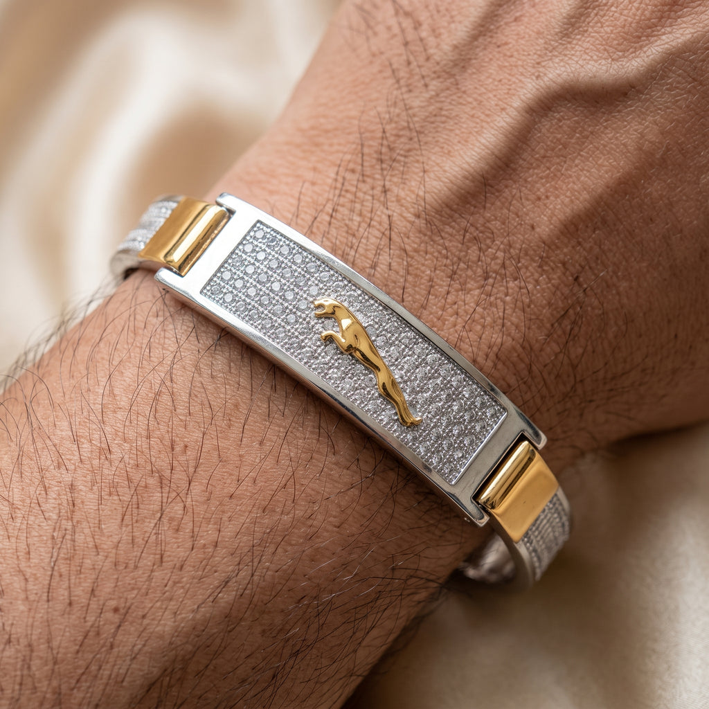 Men's Kada Bracelet | Jwelisha  | Gold & Silver Finish, Openable Lock